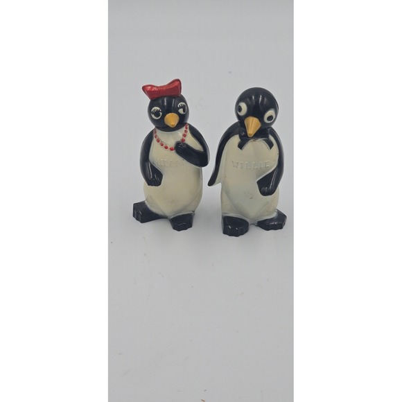 Kool Other - Vtg 1950s Kool Cigarettes Willie Millie Penguin Salt Pepper Shakers F&F (